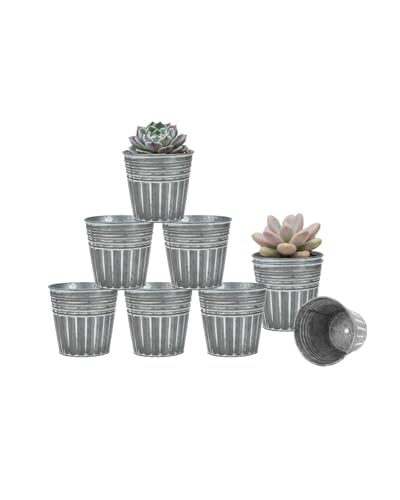 vensovo 3 Inch Metal Rustic Flower Pots - 9 Pcs