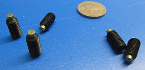 Black Oxide Steel Brass Tip Set Screw 1/4"-28 x .500" (1/2") Thread Length 20 pcs