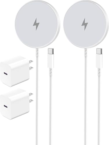 Dirsir iPhone Magnetic Wireless Charger for Apple MagSafe Charger iPhone 16/16e/15/14/13/12/AirPods, Long Cable 10ft Fast Charging Magnetic Pad & Type-c Block for Wireless Phone Chargers Android, 2Set