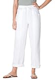 Woman Within Plus Size Petite The Boardwalk Pant - 22 WP, White