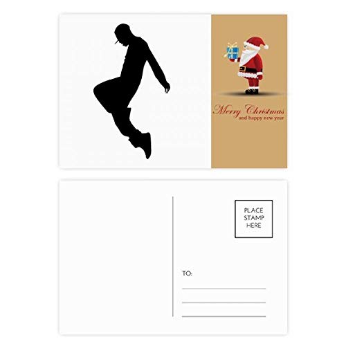 Cartes postales de hip-hop et danse de saut motif Père Noël pour correspondance de sport d'hiver