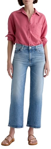 AG Womens Saige Mid Rise Wide Leg Crop2