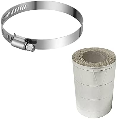 Oneyijun 100-200mm ABS Ducting Reducer Round Pipe Multi Reducer Extractor Fan Ventilation Systems Hose Connector Adapter Diameter White Tube Reducing Ring Duct with Stainless Steel Clamp and Tape