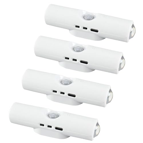 Rechargeable Smart LED Motion Sensor Ambient Light, Rechargeable Dynamic RGB LED Wall Lamp, Magnetic Mount, Punch-Free Color Changing Motion Sensor Light for Stairs, Wardrobe, Cabinet (4, RGB 7-Color)