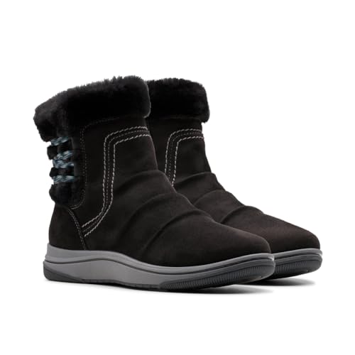 Clarks Clarks CloudSteppers Women's Breeze Cozy Ankle Boot, Black, 6.5 M US