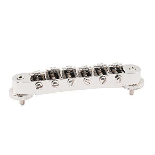 Musiclily Pro 10.4mm Roller Saddle ABR Tune-O-Matic Bridge with M4 Post for Les Paul Style Electric Guitar Nickel - Image 4
