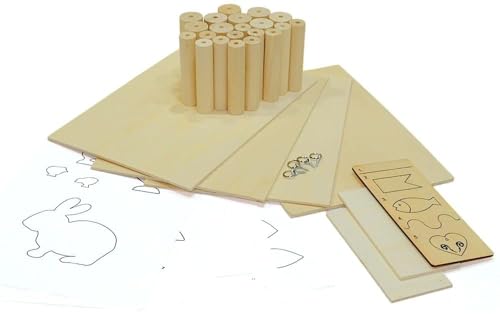 Materialpaket Drechseln + Sägen, PLAYmake/UNIMAT (Drechselholz, Pappelsperrholz)