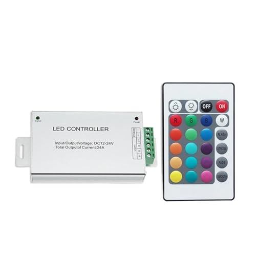 Regulador intensidad 12A para solucionar parpadeos en módulo tira luz RGB con mando de 24 teclas