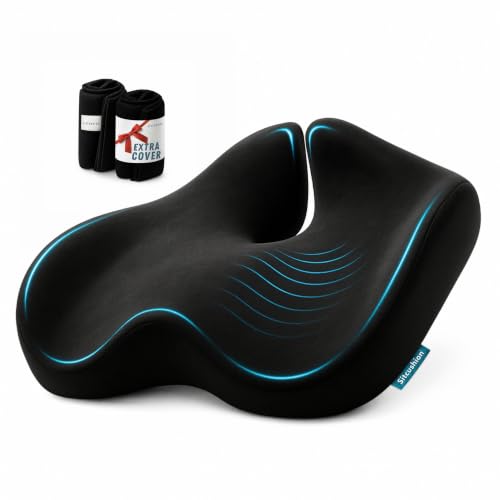 Image of Seat Cushions for Office Chairs, Sciatica Pain Relief Cushion for Tailbone