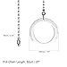 uxcell Ceiling Fan Pull Chain, 20 Inch Nickel Finish Chain Ornament Extension, 50mm Clear Crystal Circle Pendant 2Pcs