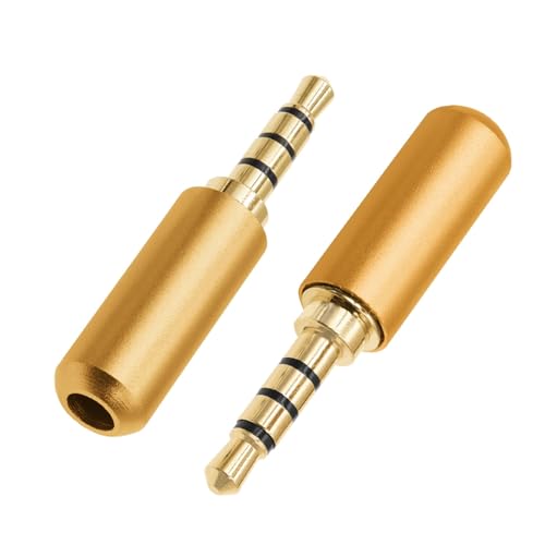 LifgWas 2 Pièces Jack 3,5mm, Connecteur Audio Souder, Fiche MéTallique Prise Casque, avec Pince De Ligne