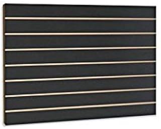 Black Slatwall Panels 24"H x 48"L (Set of 2 Panels) - with or Without Metal Inserts (Without Metal Inserts)