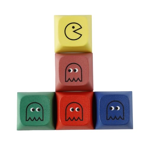 Image of ZDA Proifile Pacman Five Dye PAC PBT Key caps Custom Sublimation keycaps for MX Mechanical Gaming Keyboard (ZDA Pacman 5 Keys)