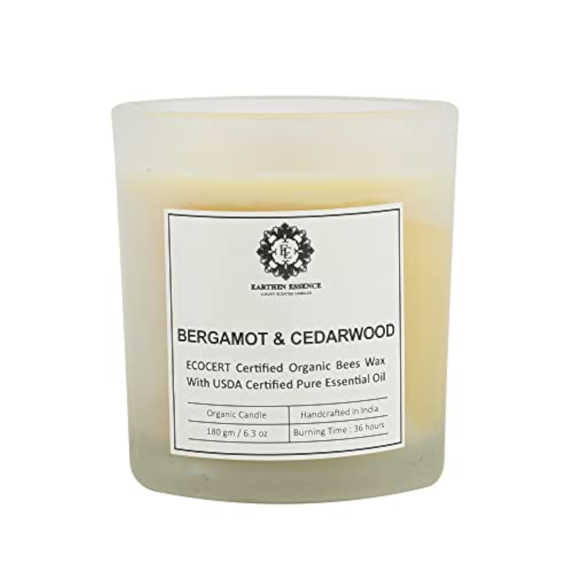 Organic Candle with Ecocert Certification, 180 gm