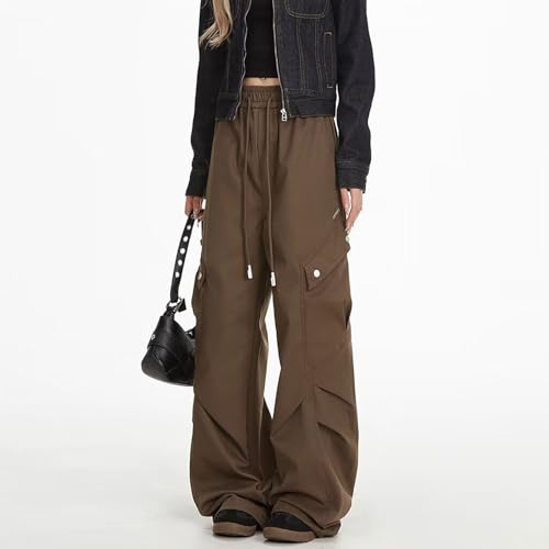 Skateboard Frog Y2K Baggy Wide Leg Cargo Pants Drawstring Elasticated Waist Pleats Multiple Pockets Unisex Straight Fit2