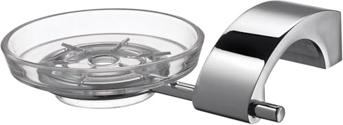 ECKOREA Polished Chrome Soap Dish Holder ECK-270B, Soap Dish Included, Durable Zinc Alloy, Wall-Mounted, Screw-in