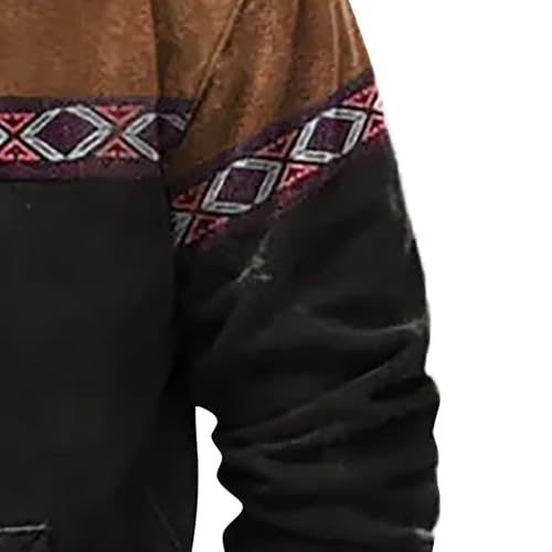 Men's Western Vintage Sweatshirts Aztec Printed Hoodies African Dashiki Pocket Graphic Pullover Sweaters Tops 20254
