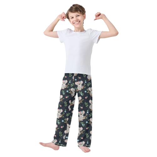 J JOYSAY Cartoon Koala Flowers Leaves Pajamas Pants Soft Long Pajama Bottoms Lounge Sleep Pants Size S-XL3