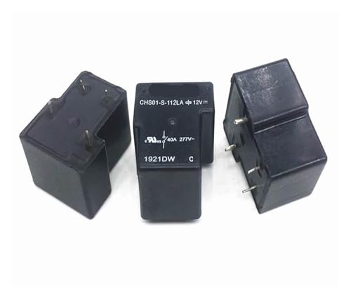 Relé de 4 pines CHS01-S-112LA 12VDC T90-1A-4P de 40A y 50A para componentes electrónicos
