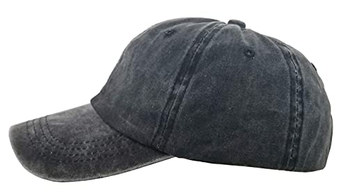 Image of Eohak Ponytail Baseball Hat Distressed Retro Washed Cotton Twill