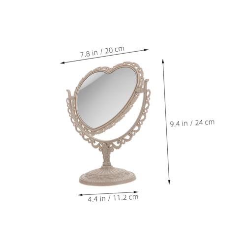 Miroir vintage compact double face avec base stable pour une coiffeuse rétro