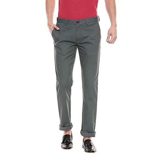Image of Blackberrys Men's Cotton Textured Slim Fit Casual Trousers