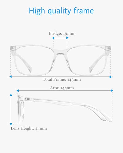 Image of ANRRI Blue Light Glasses Men Women Transparent Blue Light Blocking Computer Glasses Anti Eyestrain Lightweight Clear Frame