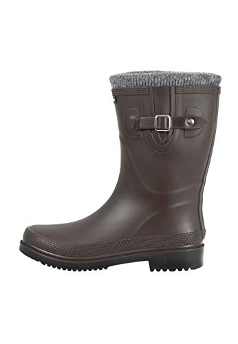 Regenliebe Damen Gummistiefel Pfütze-W warm gefüttert halbhoher Regenstiefel, Farbe:braun, Größe:38 EU