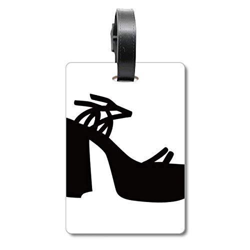 Étiquette d'identification contre perte talons hauts femme noir solution bagage égaré