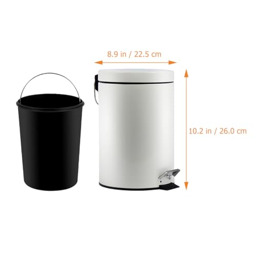 Caneca de basura con pedal 3L blanca PRETYZOOM miniatura 2