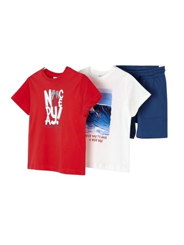 Chandal Niño Verano – Conjunto Deportivo Niño - Conjunto Verano Niño - Sport – Pack 2 Camisetas manga corta y Pantalon corto para niño – Para niños de 2 años a 8 años (2 años, Sandia)