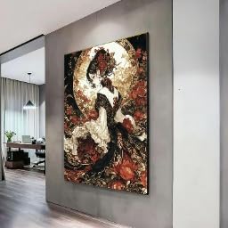 Lienzo de mujer elegante estilo gótico para decorar un salón vintage romántico