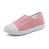 [MATERIALES DE ALTA CALIDAD]: Los zapatos de lona informales para mujer están hechos cuidadosamente de lona de alta calidad, material interior textil, combinado con una parte superior de lona clásica y suela de goma, transpirable, duradero y cómodo.