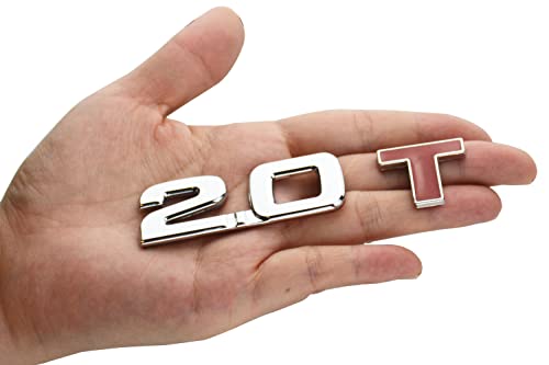 Image of 1Pc 2.0T Turbo Metal Trunk Emblem 2.0 T 3D Badge Decal Sticker Replacement for Universal Type 2.0T Car Trucks (Red)