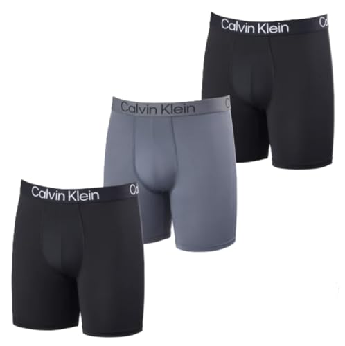 Calvin Klein Microfiber Men's Boxer Briefs, 3 pack, Black Assortment