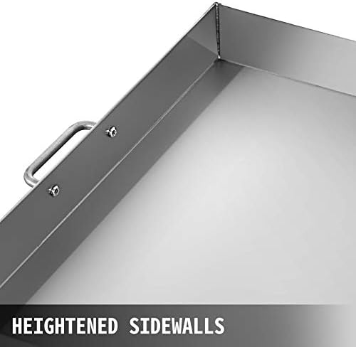 Happybuy Flat Top Griddle 31.9 x 16.9 Inch Stainless Steel Griddle Flat Top Grill Square Grill Plate Tripple Burner Stove Griddle Flat Top Plate for Outdoor Triple Burner Stove