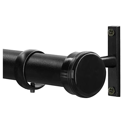 Qlfyuu Curtain Rail with Round End Piece Cap, Shower Curtain Rail Ceiling Bracket with Brackets, 310-410 cm, Adjustable Extendable Curtain Rods (Black, XL) Cover