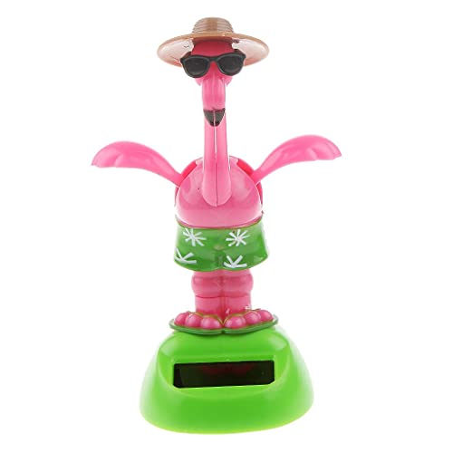 PETSOLA Solarbetriebene Flamingo Wackelfigur für Auto Armaturenbrett Dekor Erwachsene Kinder Geschenke Cover