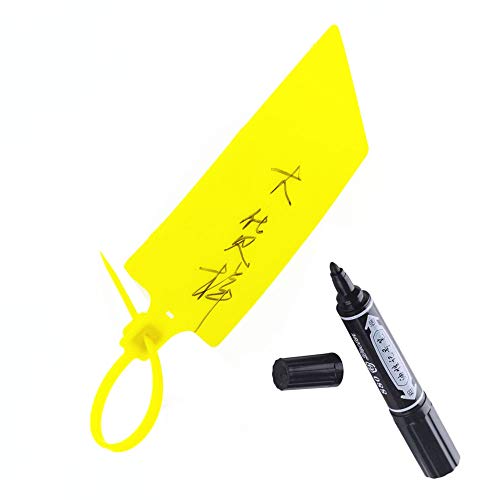 Plastic Seals Shipping Tags Logistics Use Big Sign Tie Large Label Tie, 255 mm Total Length, Package of 100 pcs (Yellow) - Thumbnail 7