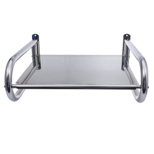 ULTECHNOVO Estante de Pared para Microondas y Especias de Acero Inoxidable con Ganchos Soporte Multifuncional para Almacenamiento y Organización Cocina