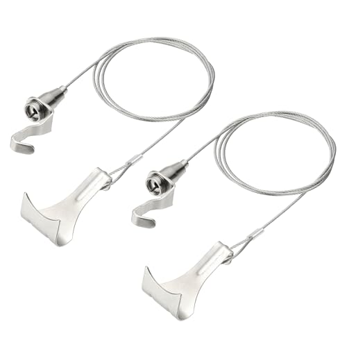 Image of uxcell 2Pcs Picture Hanging Wire Kit, 1 m x 1.5 mm Heavy Duty Picture Hangers Adjustable Wire Rope with S-Hooks and Loop, Load 35kg /77.1 lbs for Hanging Mirrors Light Lamp Artwork