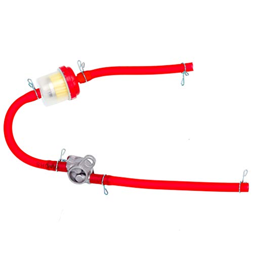 HIAORS Red Gas Fuel Hose Oil Filter Clamps Inline Fuel Shut Off Valve Petcock Petrol Switch for 50cc 70cc 110cc 125cc 150cc 250cc Baja 90cc BA150 Chinese ATV Four Wheeler Apollo Pit Dirt Bike Go Kart - Thumbnail 2