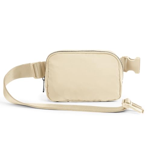 Image of ODODOS Unisex Mini Belt Bag with Adjustable Strap Small Fanny Pack for Workout Running Traveling Hiking, Ivory