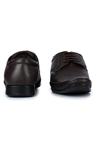 Image of Liberty Healers FL-510 Men's Lacing Formal Derby Shoes - Black & Brown - Synthetic Leather Lace-Up with Cushioned Footbed - Stylish Office & Wedding Footwear - Comfortable and Lightweight
