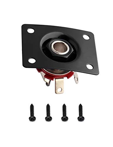 Metallor Output Input Jack Plate Socket For Tele Sg Style Electric Guitar Parts Replacement Black. #TOP3