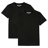 Kid Nation Boys T Shirts Kids Unisex Soft Cotton Tshirts Short Sleeve V Neck Girls Tee Shirts Black 7-8 Years