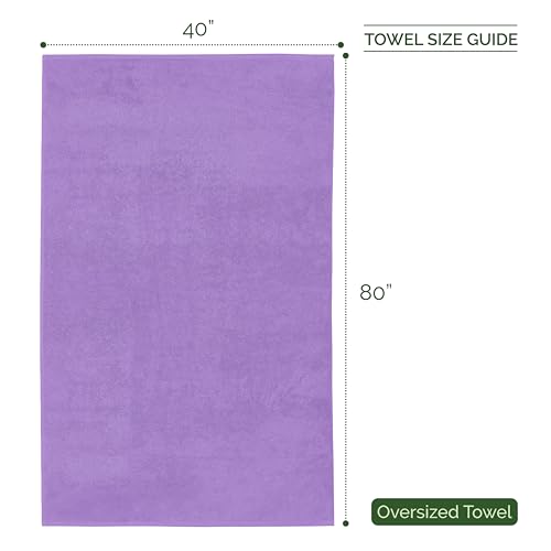 Image of Elegant Comfort Three Line Popcorn Extra Large Luxury Bath Towel - 40 inch x 80 inch inch, Premium Hotel Spa Quality 1 Piece Oversized Bath Sheet 100% Turkish Cotton Super Soft Highly Absorbent, Lavender