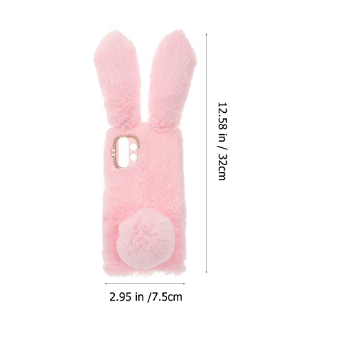 Cute Fluffy Girly Case For Samsung Galaxy A32 5G Bunny 3D Furry Kawaii Kid Gift 3D Stuffed Plush Cover Women Soft Rabbit Fur Phone Shell Animal Protective Case For Samsung A32 5G Pink #TOP3