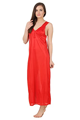 Image of Fasense Women's Satin Maxi Casual Regular Nightgown