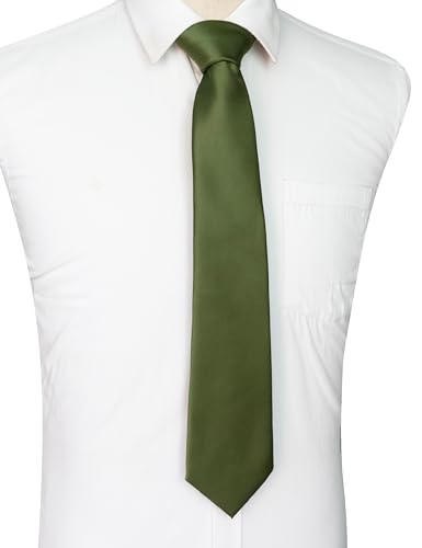 Image of JEMYGINS Solid Color Tie Mens Necktie for Business and Wedding